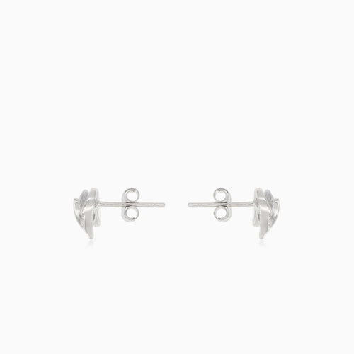 Silberner Schwan-Ohrstecker