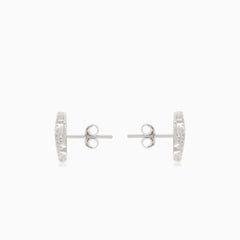 Silver infinity earrings with cubic zirconia