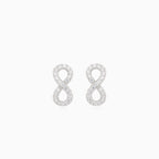 Silver infinity earrings with cubic zirconia