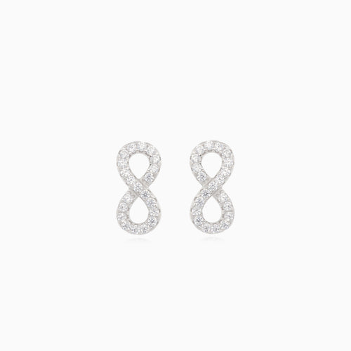 Silver infinity earrings with cubic zirconia