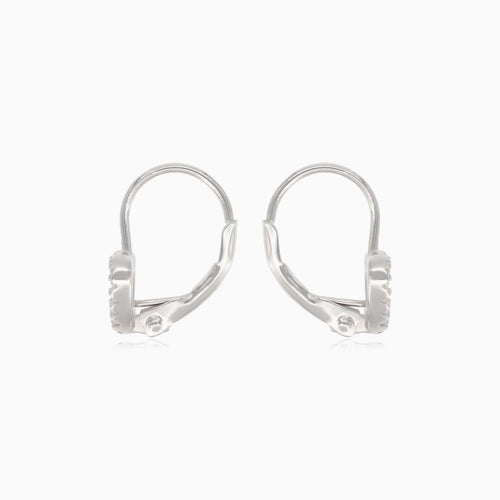 Silver drop earrings with heart