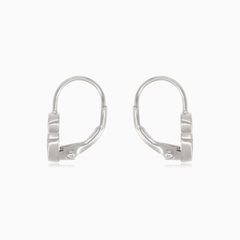 Silver drop earrings with heart and circle