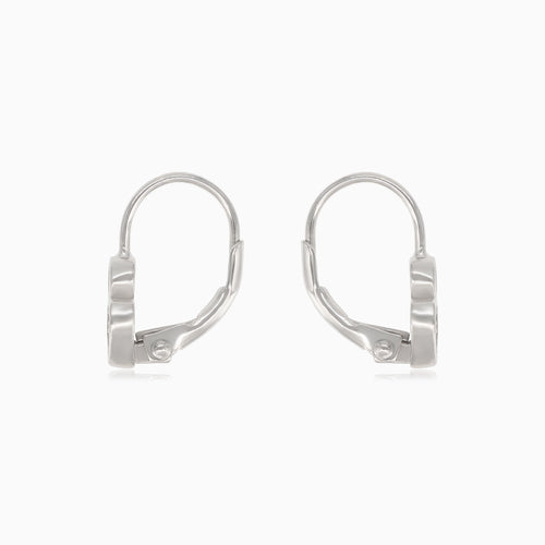 Silver drop earrings with heart and circle