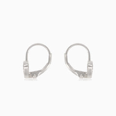 Silver drop earrings with cubic zirconia heart