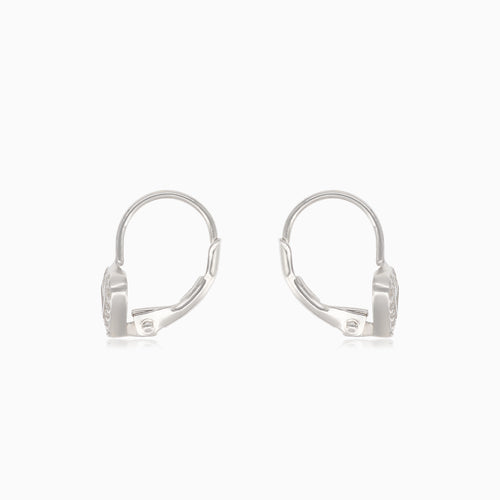 Silver heart drop earrings