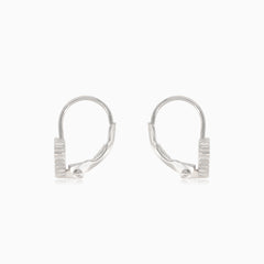 Silver heart earrings with cubic zirconia surround