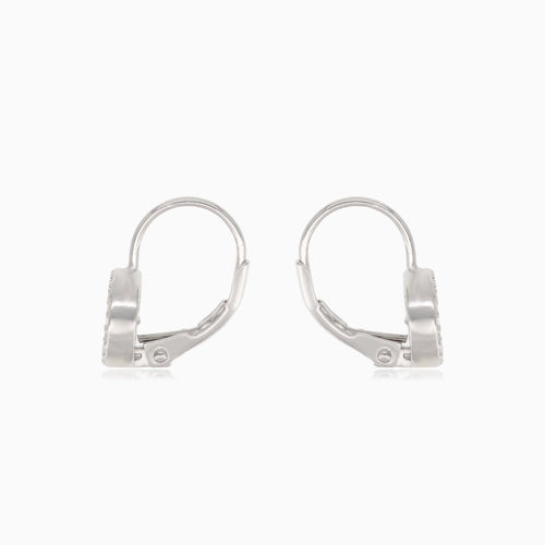 Silber-Halo-Ohrringe mit runden Zirkonia