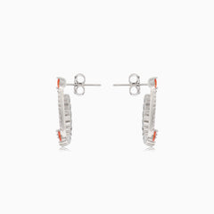 Stříbrné náušnice kruhy se syntetickými kameny