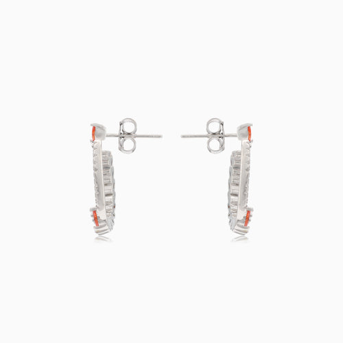 Silberne Steckohrringe Kreise mit synthetischen Steinen