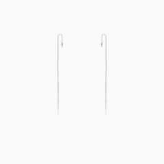 Stringing heart earrings with cubic zirconia