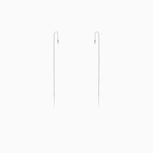 Stringing heart earrings with cubic zirconia