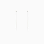 Stringing heart earrings with cubic zirconia