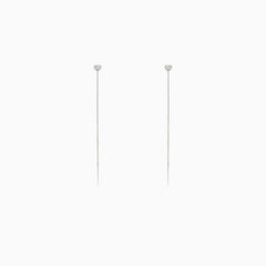 Stringing heart earrings with cubic zirconia