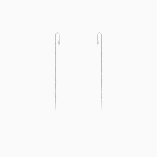 String earrings circle with cubic zirconia
