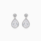 Silver drop dangle stud earrings