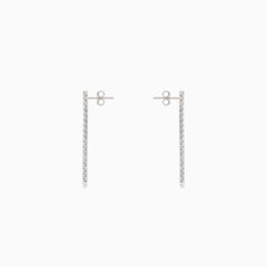 Hanging silver cubic zirconia dangle earrings