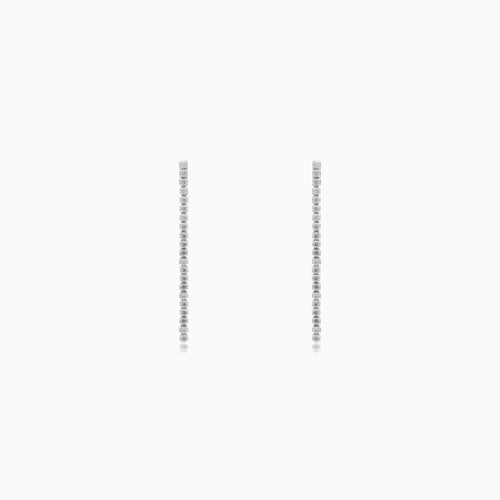 Hanging silver cubic zirconia dangle earrings