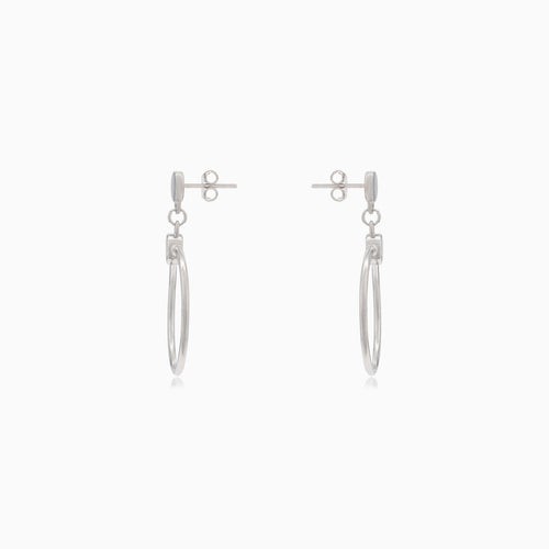 Silver stud earrings dangling circles