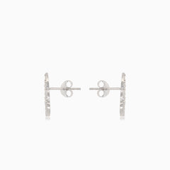 Silver stud earring wing of an angel