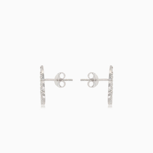 Silver stud earring wing of an angel