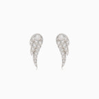 Silver stud earring wing of an angel