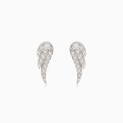 Silver stud earring wing of an angel