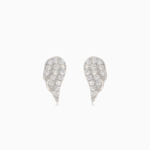Silver stud earrings wings