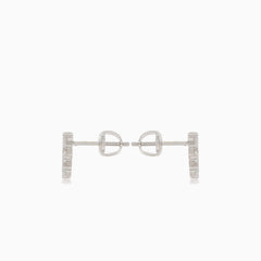 Boucles d'oreilles en argent avec fleurs en zirconium cubique