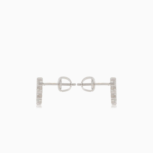 Boucles d'oreilles en argent avec fleurs en zirconium cubique