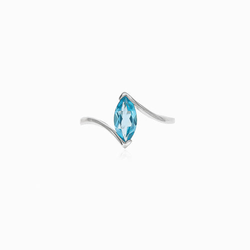 Marquise-Blauer-Topas-Ring