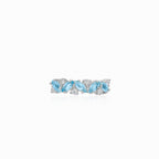 Damenring aus Silber mit blauem Quarz und Zirkonia