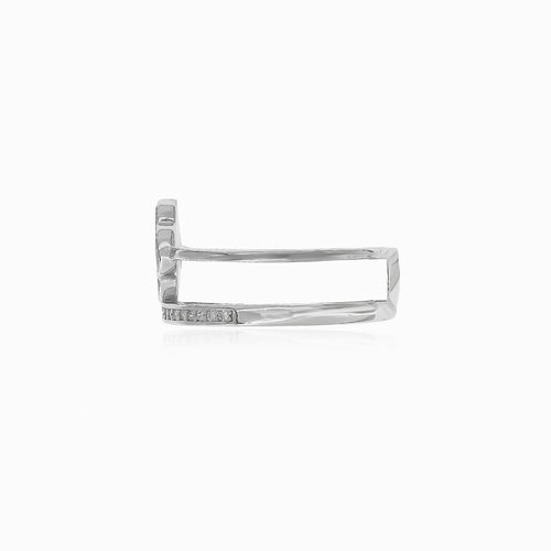 Silberner Ring mit Onyx und Zirkonia