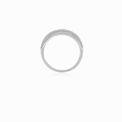 Bague en argent avec pierre précieuse arc-en-ciel