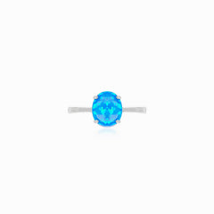 Einfacher Silberring mit Opal