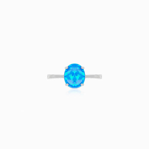 Einfacher Silberring mit Opal