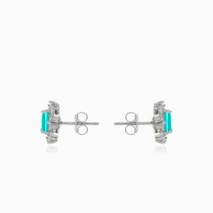 Silberne Ohrstecker mit Turmalin