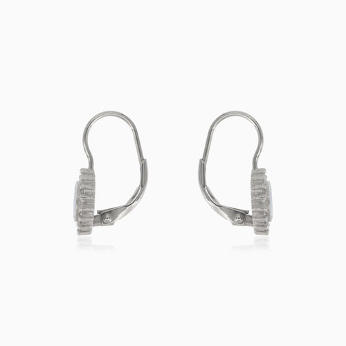 Silberne Ohrhänger mit blauem Opal