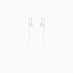 Threader-Silberohrringe mit Perle