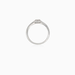 Anillo de compromiso clásico para mujer con diamantes redondos