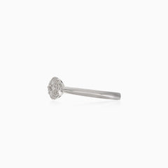 Anillo de compromiso clásico para mujer con diamantes redondos