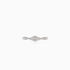 Sparkling white gold engagement ring with unique twist