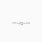 Bague de fiançailles élégante pour femme avec diamants ronds taillés à facettes fines