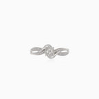 Bague de fiançailles éclatante en or blanc avec diamant