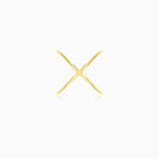 Eleganter Gelbgold-Damenring im X-Design
