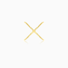 Eleganter Gelbgold-Damenring im X-Design