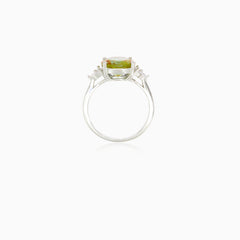 Eleganter Damenring aus Silber mit Zultanit und Zirkonia