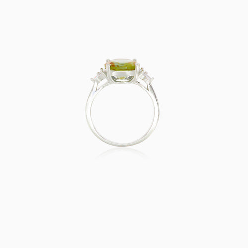 Eleganter Damenring aus Silber mit Zultanit und Zirkonia