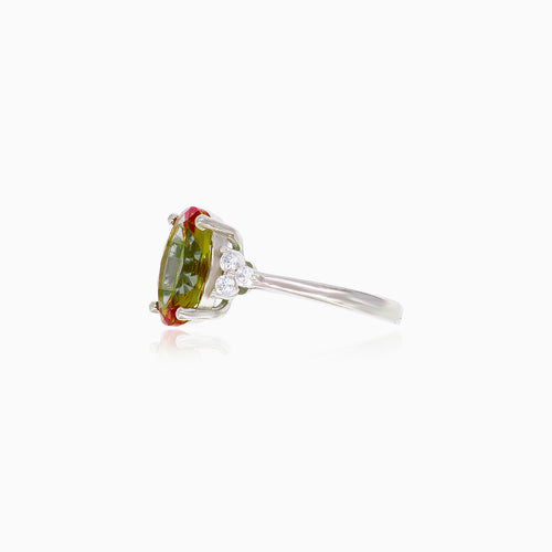 Eleganter Damenring aus Silber mit Zultanit und Zirkonia