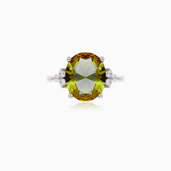 Eleganter Damenring aus Silber mit Zultanit und Zirkonia