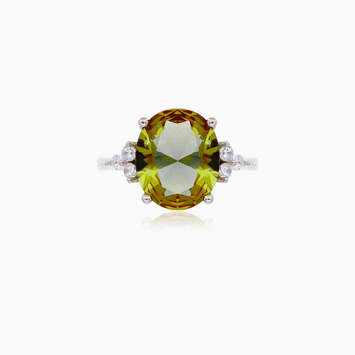 Eleganter Damenring aus Silber mit Zultanit und Zirkonia